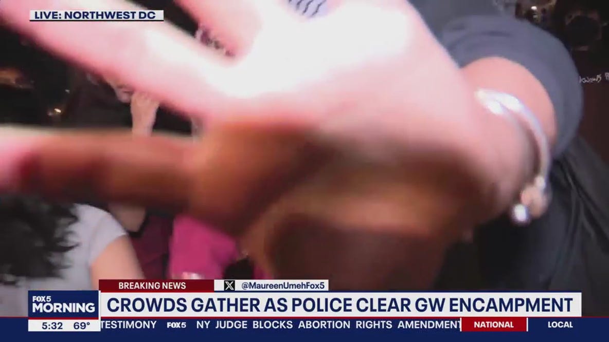 Police clear GWU encampment; demonstrators, officers clash on DC streets